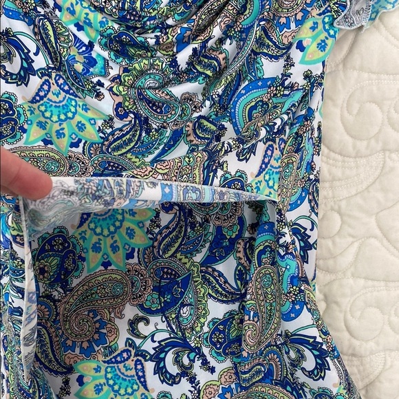 Tradition Paisley Blouse Draped Neck Flutter Sleeves Sz Small - Picture 3 of 8